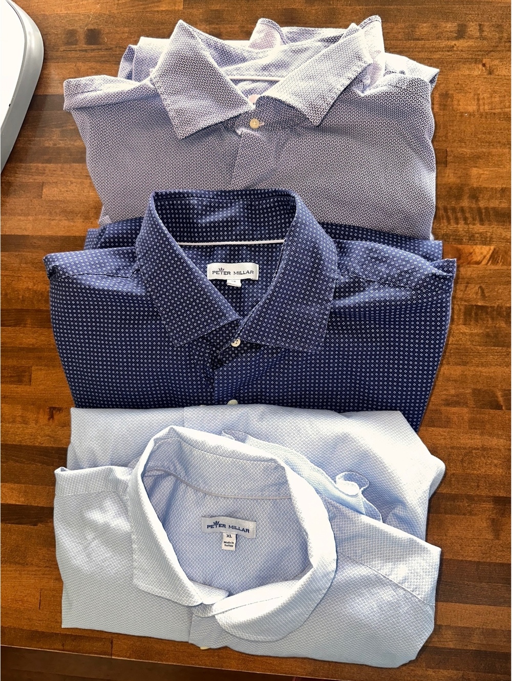 Peter Millar lot of 3 XL button up shirts- pre-owned